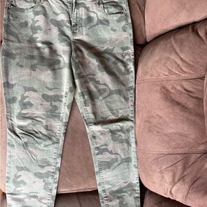 Old Navy Green Camouflage Straight Leg Jeans